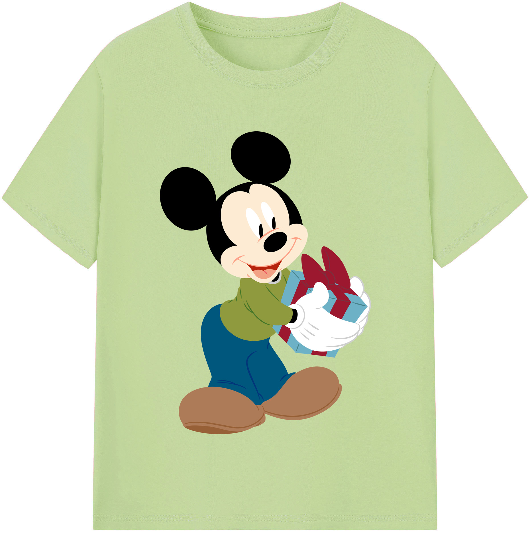 （画像用） ミッキーマウス Mickey Mouse 綿100％半袖Tシャツ（フロントプリント）